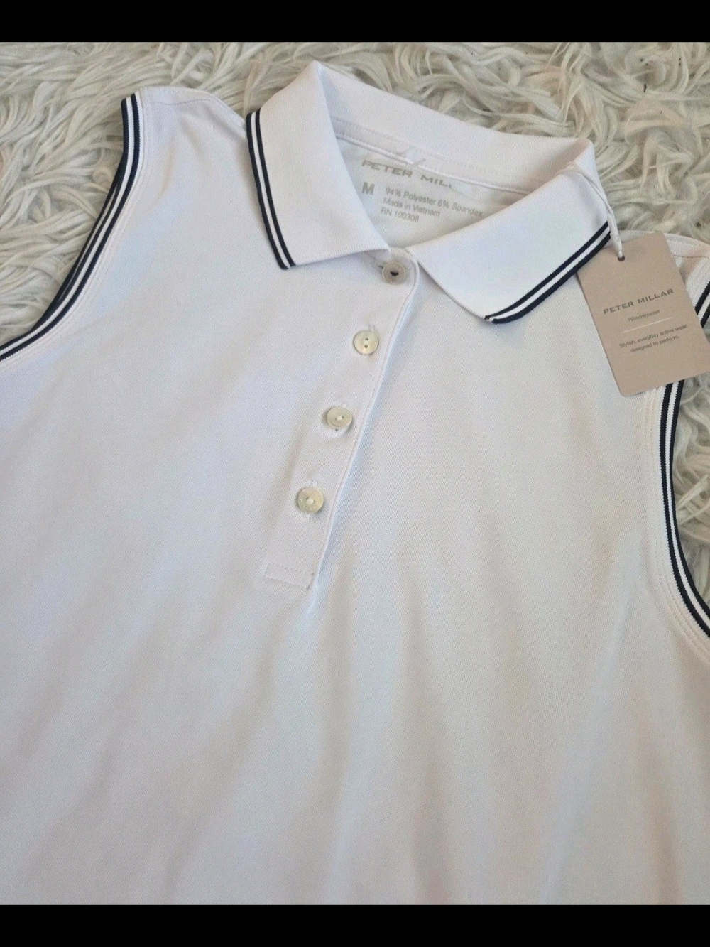 Peter MillarWomen's Canterbury Tipped Sport Mesh Sleeveless Polo Spf 50 Sz XL